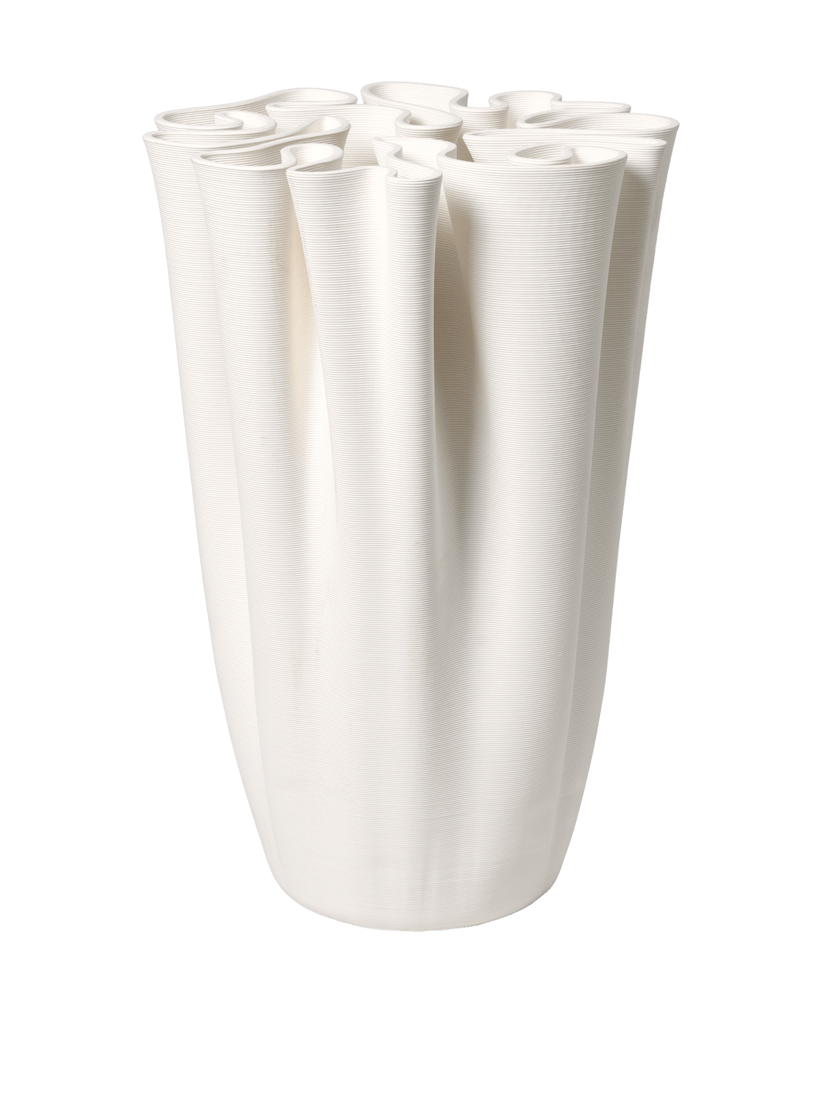 Vase de sol en grès blanc 50 cm Dedali - Ferm Living - The Cool Republic
