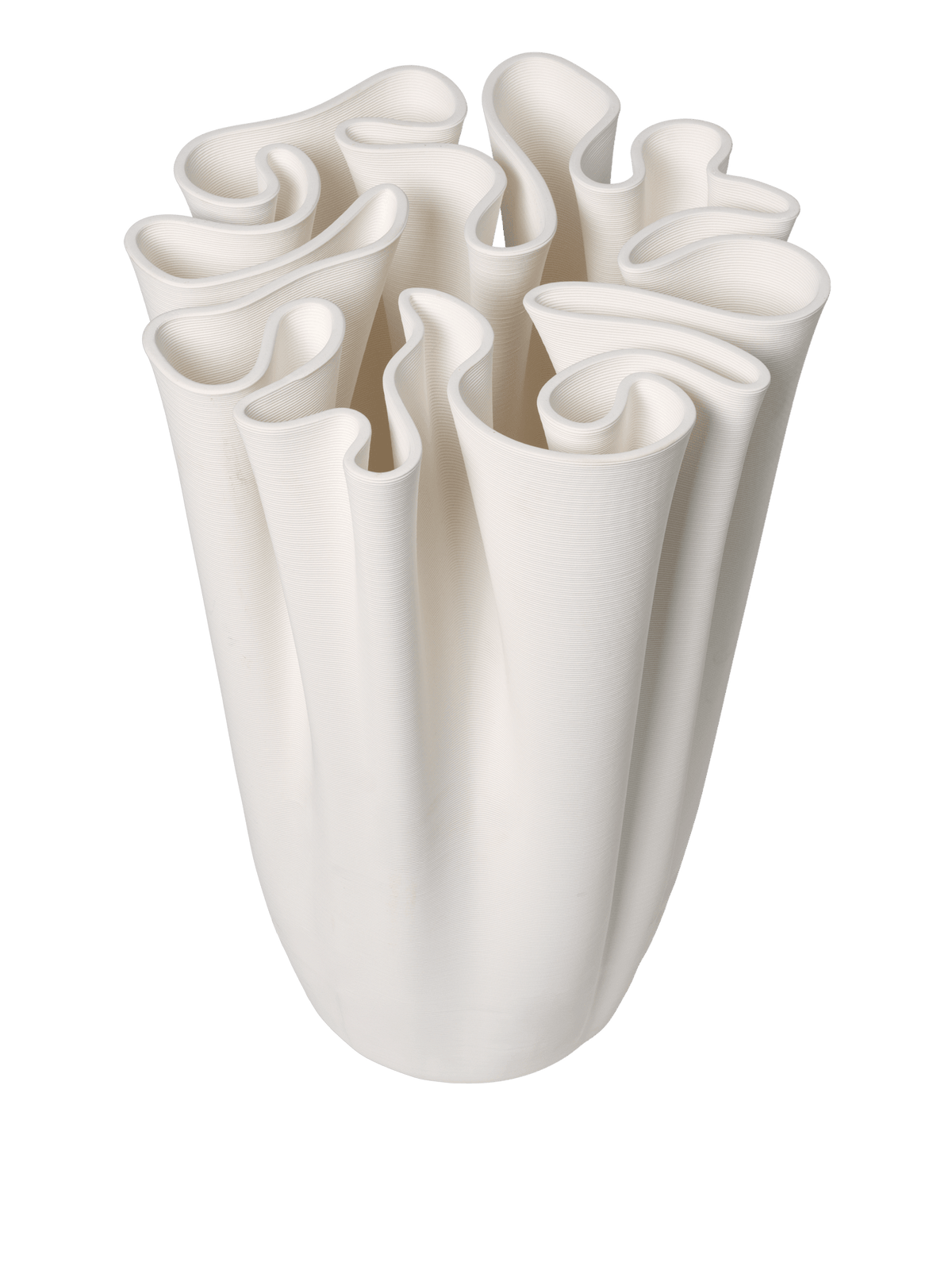 Vase de sol en grès blanc 50 cm Dedali - Ferm Living - The Cool Republic