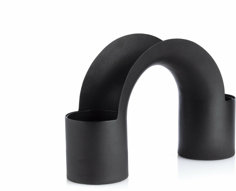 Vase en acier noir L Bridge - XLBoom - The Cool Republic