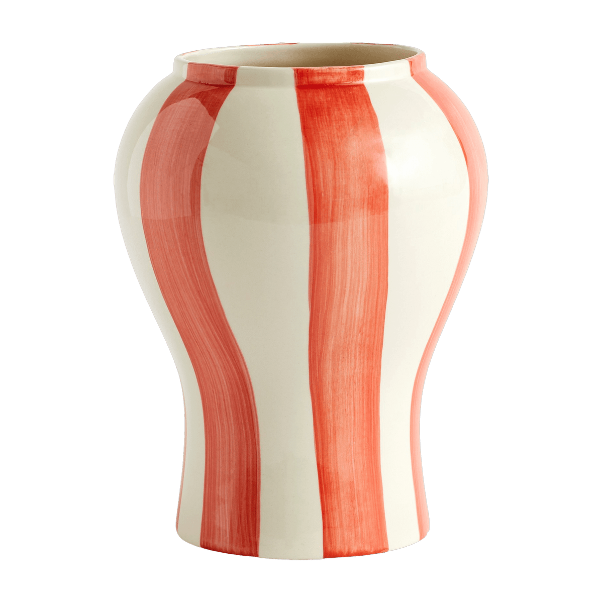 Vase en céramique à rayure rouge orangé Sobremesa S - Hay - The Cool Republic