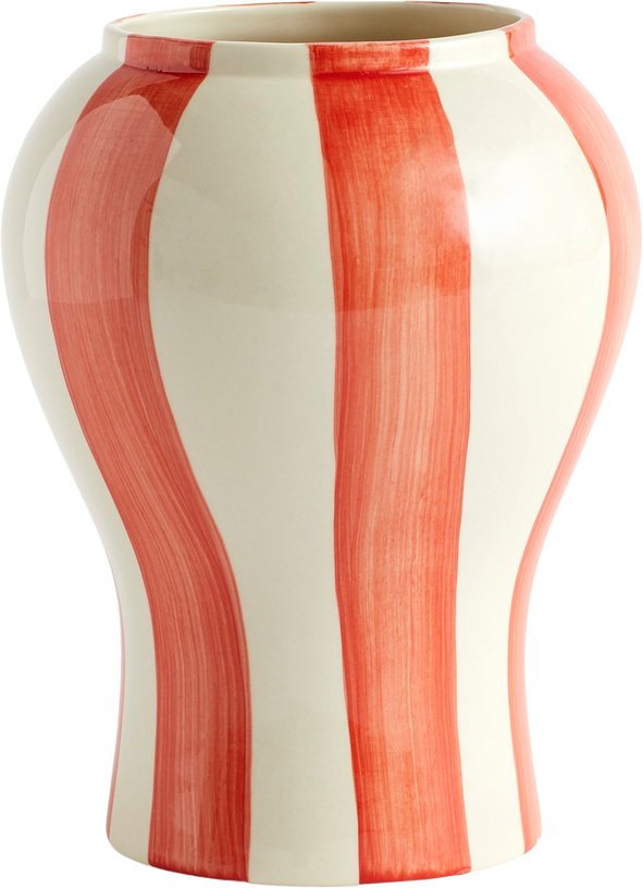 Vase en céramique à rayure rouge orangé Sobremesa S - Hay - The Cool Republic
