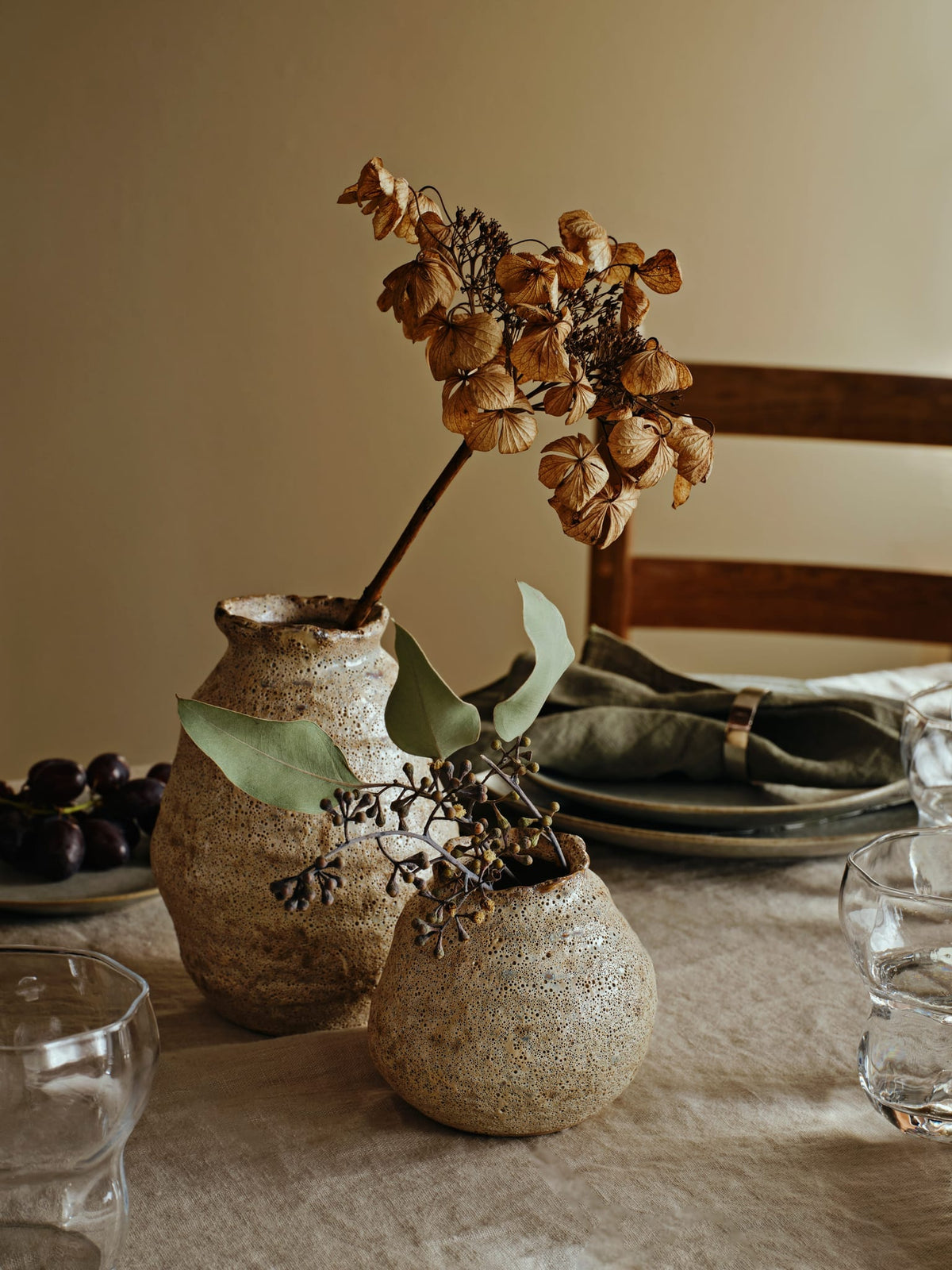 Vase en céramique beige 10cm Alma - Broste Copenhagen — vue 2