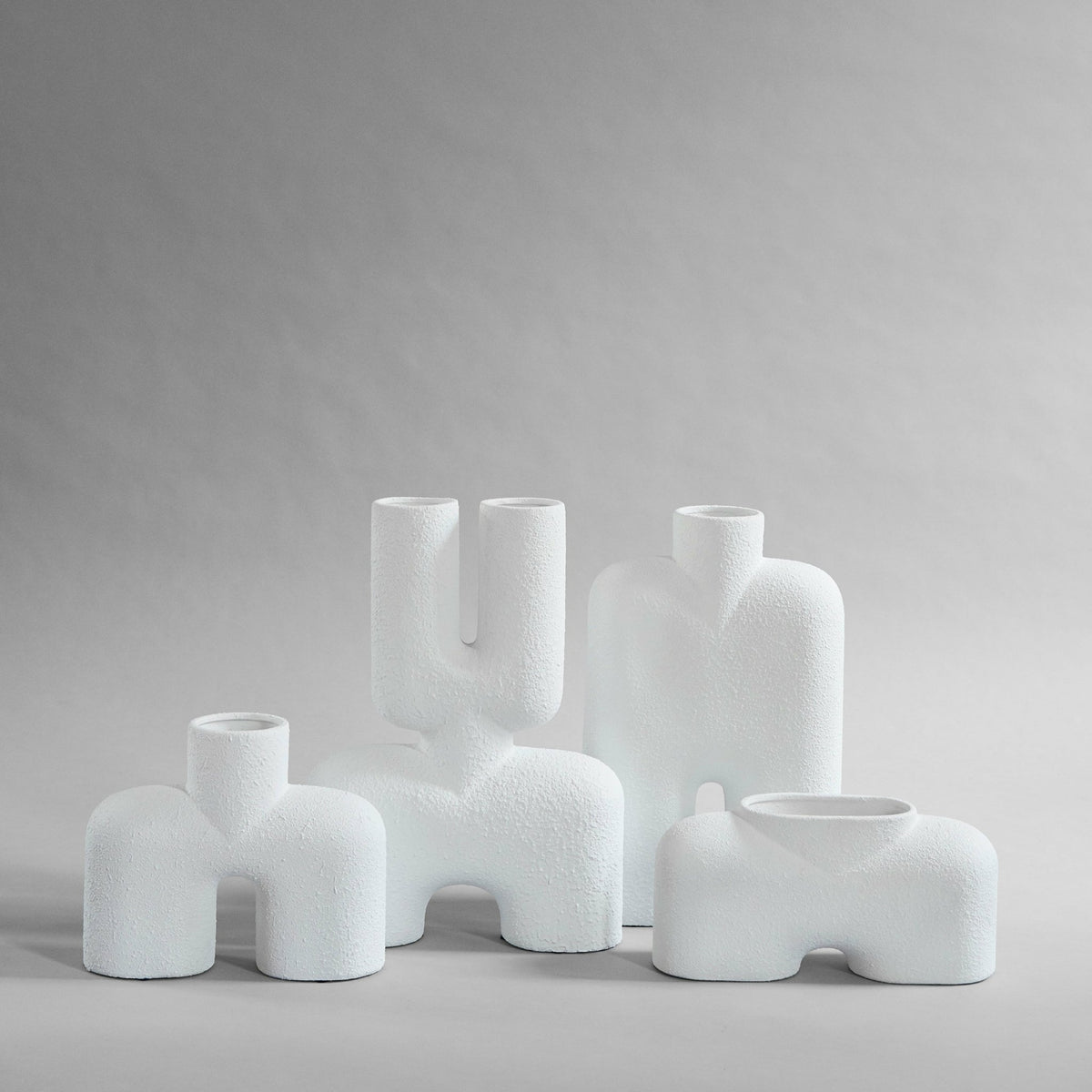Vase en céramique blanc Cobra Double - 101 Copenhagen - The Cool Republic