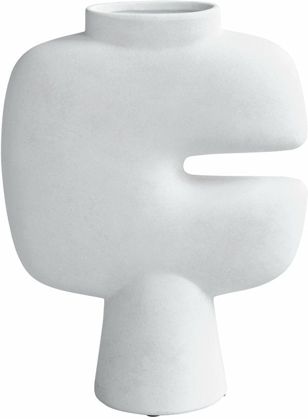 Vase en céramique médium blanc Tribal Vase - 101 Copenhagen - The Cool Republic