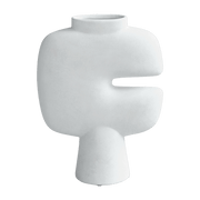 Vase in white medium ceramic Tribal Vase - 101 Copenhagen - The Cool Republic