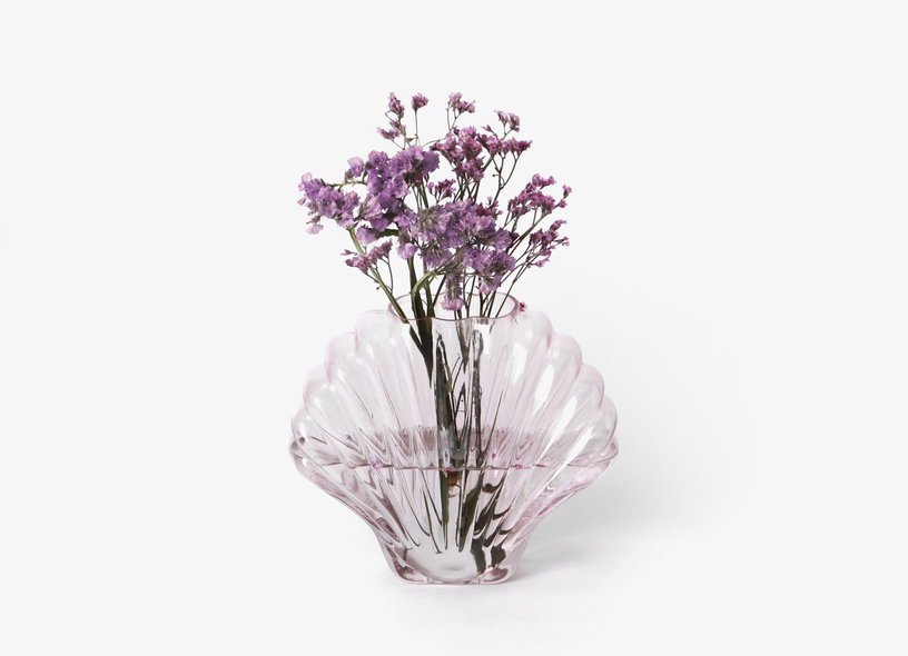 Vase en céramique rose 17 cm Seashell - DOIY - The Cool Republic