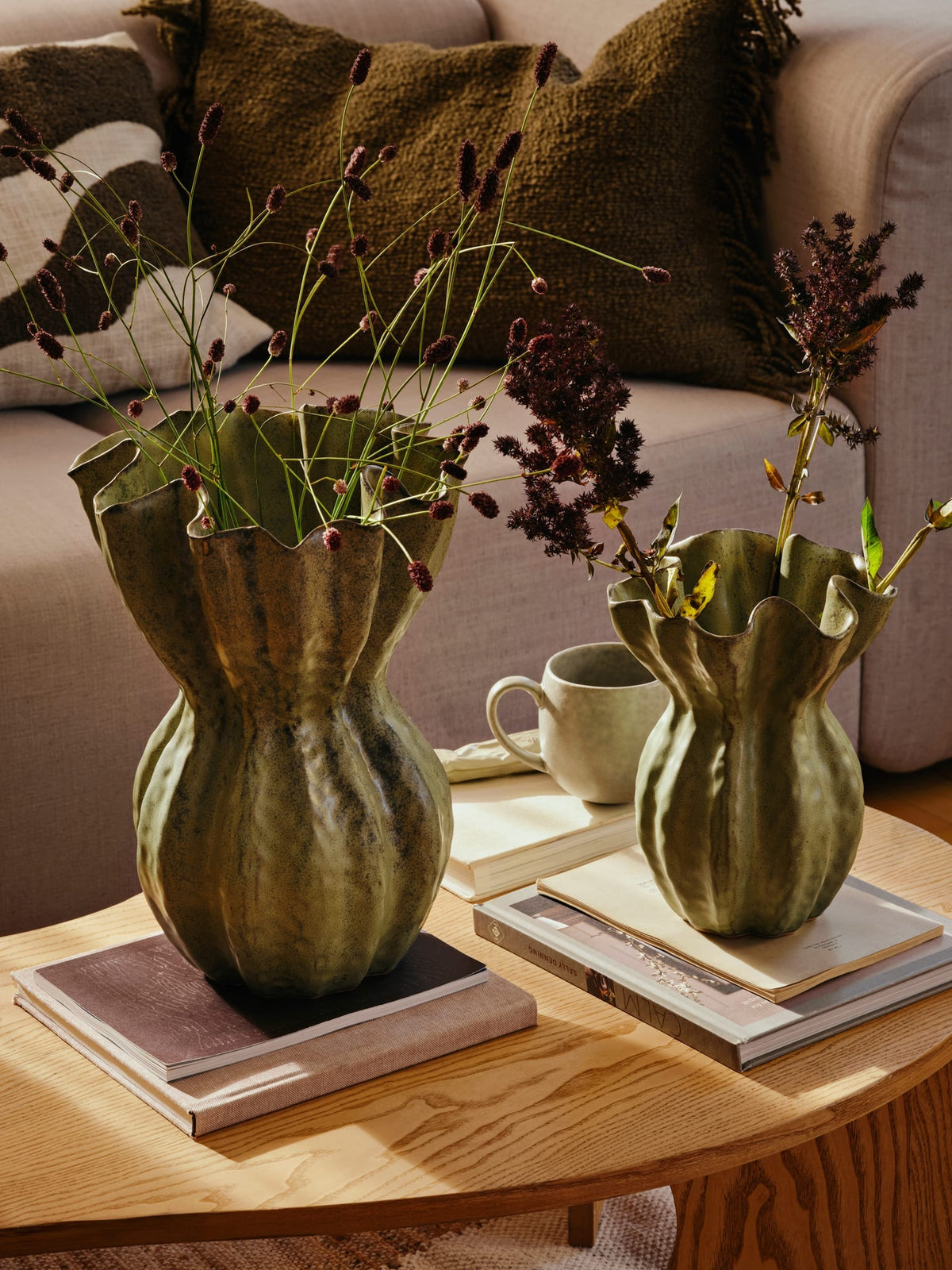 Vase en céramique verte 36cm Cori - Broste Copenhagen — vue 2