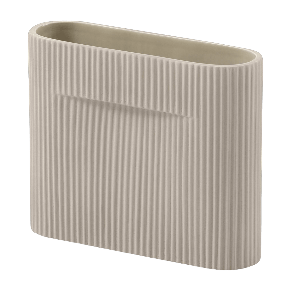 Vase en faïence beige 16,5 cm Ridge - Muuto - The Cool Republic