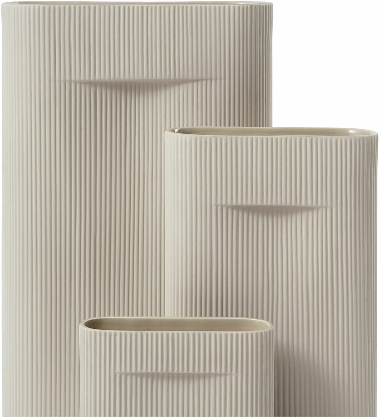 Vase en faïence beige 16,5 cm Ridge - Muuto - The Cool Republic