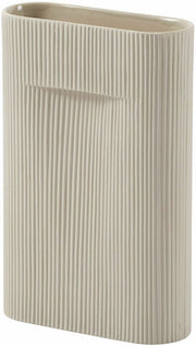 Vase en faïence beige 35 cm Ridge - Muuto - The Cool Republic