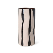 Vase en faïence blanc et noir 15,5x31cm Mono - HKliving - The Cool Republic