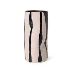 Vase en faïence blanc et noir 15,5x31cm Mono - HKliving - The Cool Republic