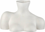 Vase en faïence blanc mat 23 cm Breast Friend - Anissa Kermiche - The Cool Republic