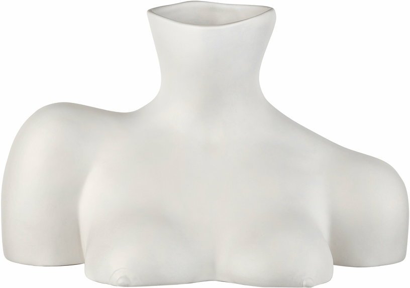 Vase en faïence blanc mat 23 cm Breast Friend - Anissa Kermiche - The Cool Republic