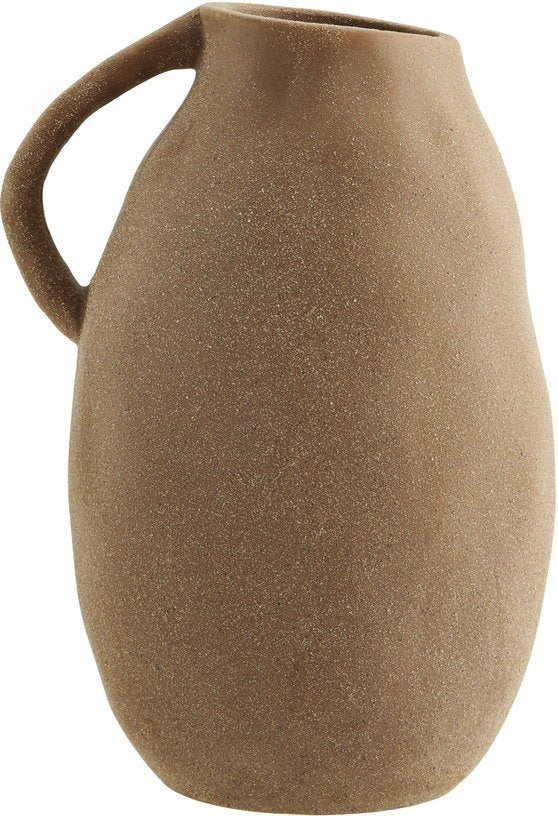Vase en grès avec poignée terracotta 15 x 24,5 cm - Madam Stoltz - The Cool Republic