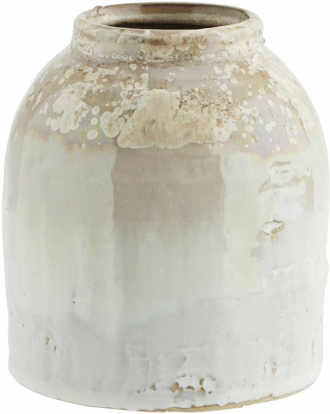 Vase en grès blanc 11,5 x 13 cm - Madam Stoltz - The Cool Republic