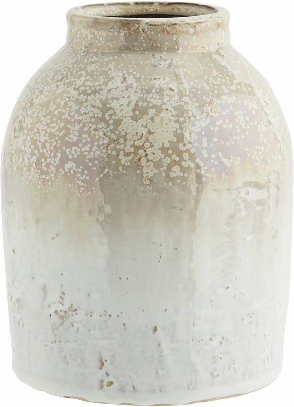 Vase en grès blanc 15 x 19 cm - Madam Stoltz - The Cool Republic