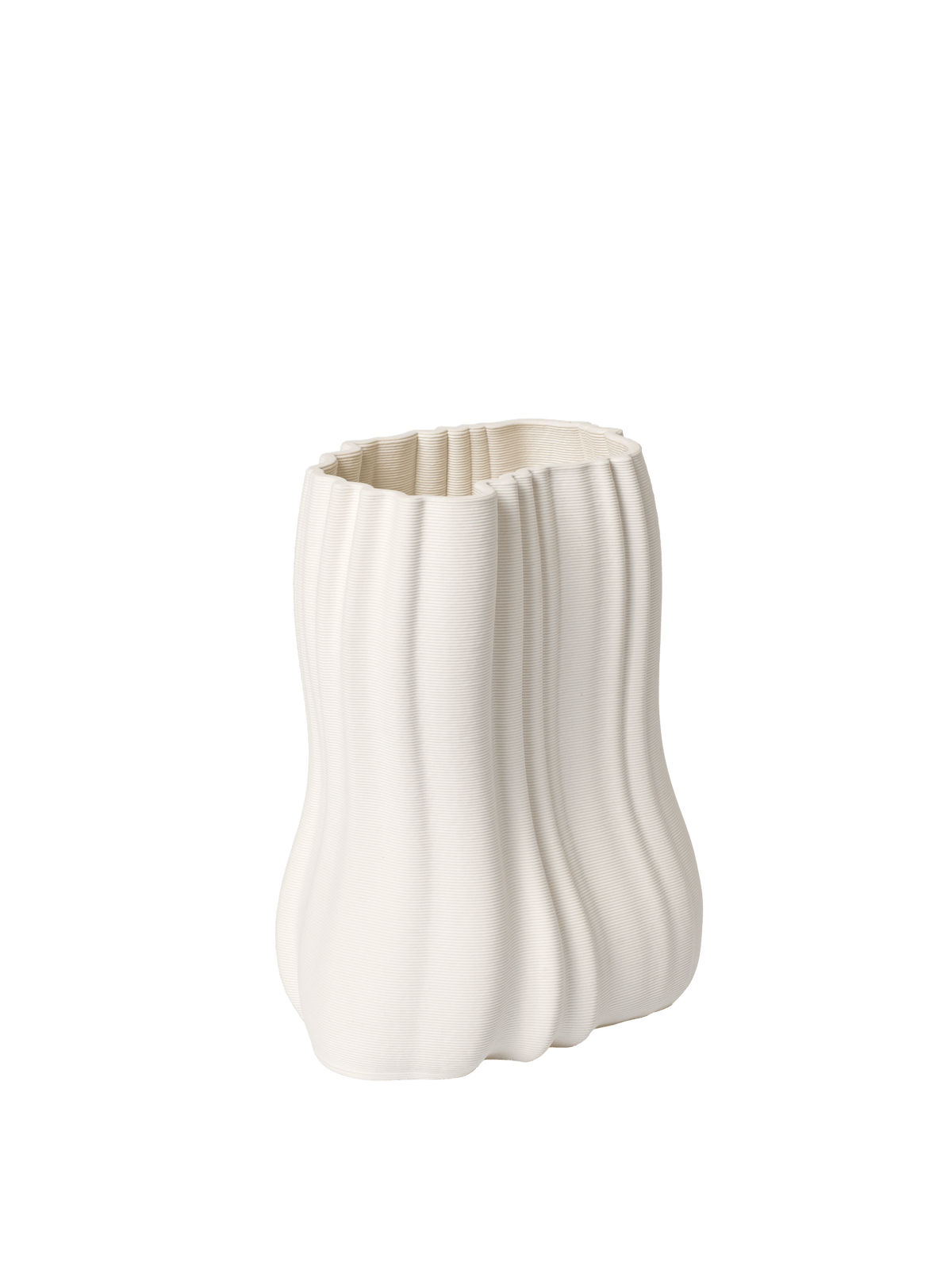 Vase en grès blanc 16 x 13,5 x 20 cm Moire - Ferm living - The Cool Republic