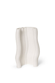 Vase en grès blanc 16 x 13,5 x 20 cm Moire - Ferm living - The Cool Republic