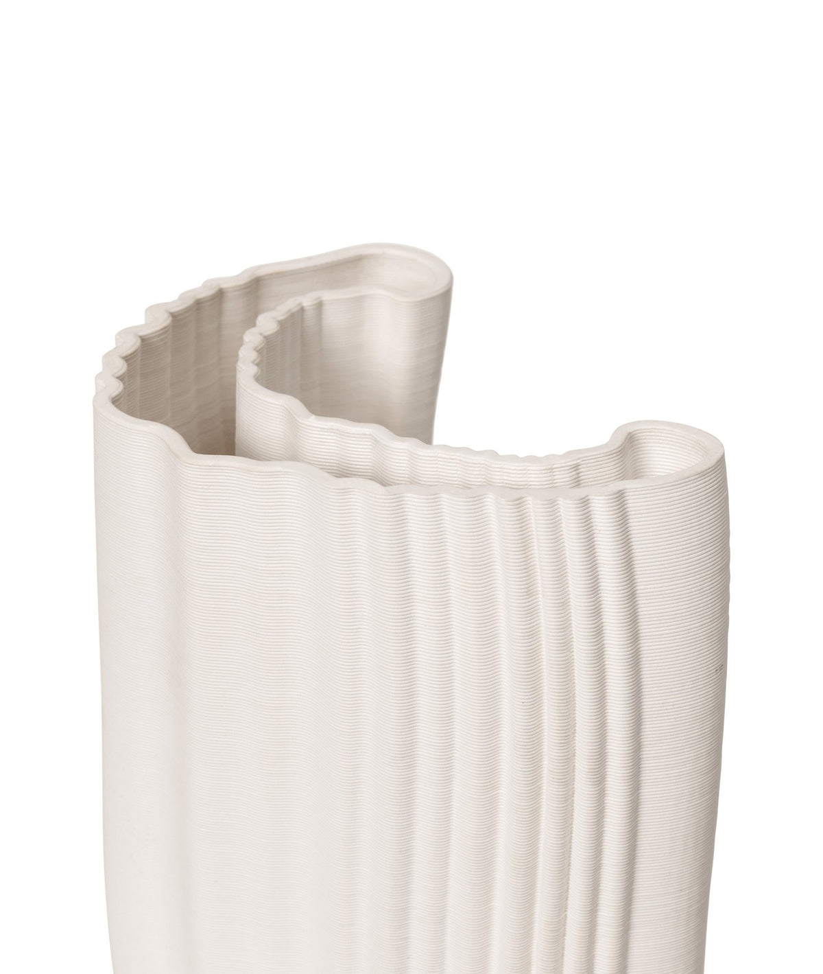 Vase en grès blanc 16 x 13,5 x 20 cm Moire - Ferm living - The Cool Republic