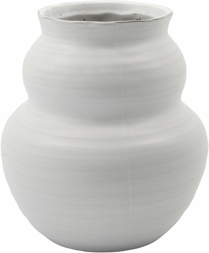 Vase en grès blanc 19 cm Juno - House Doctor - The Cool Republic