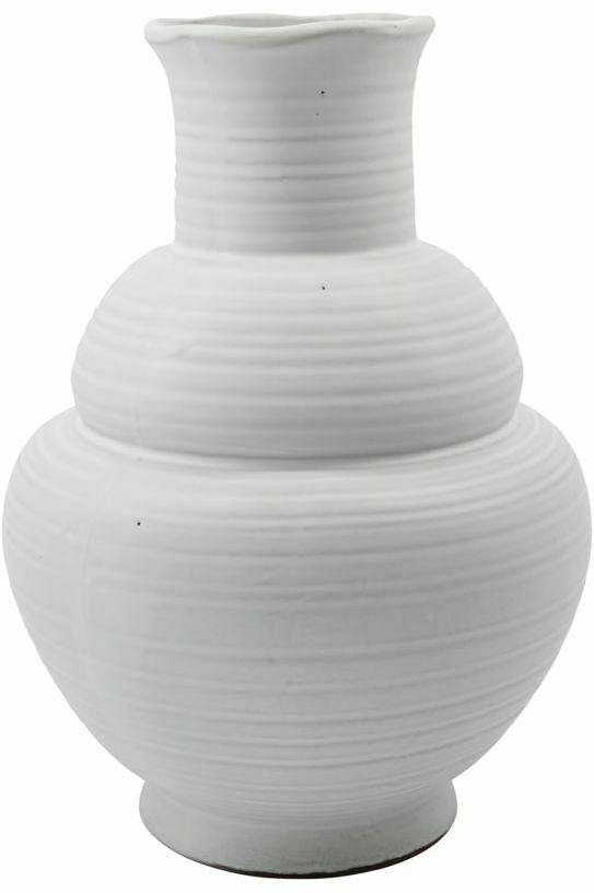 Vase en grès blanc 29 cm Liva - House Doctor - The Cool Republic