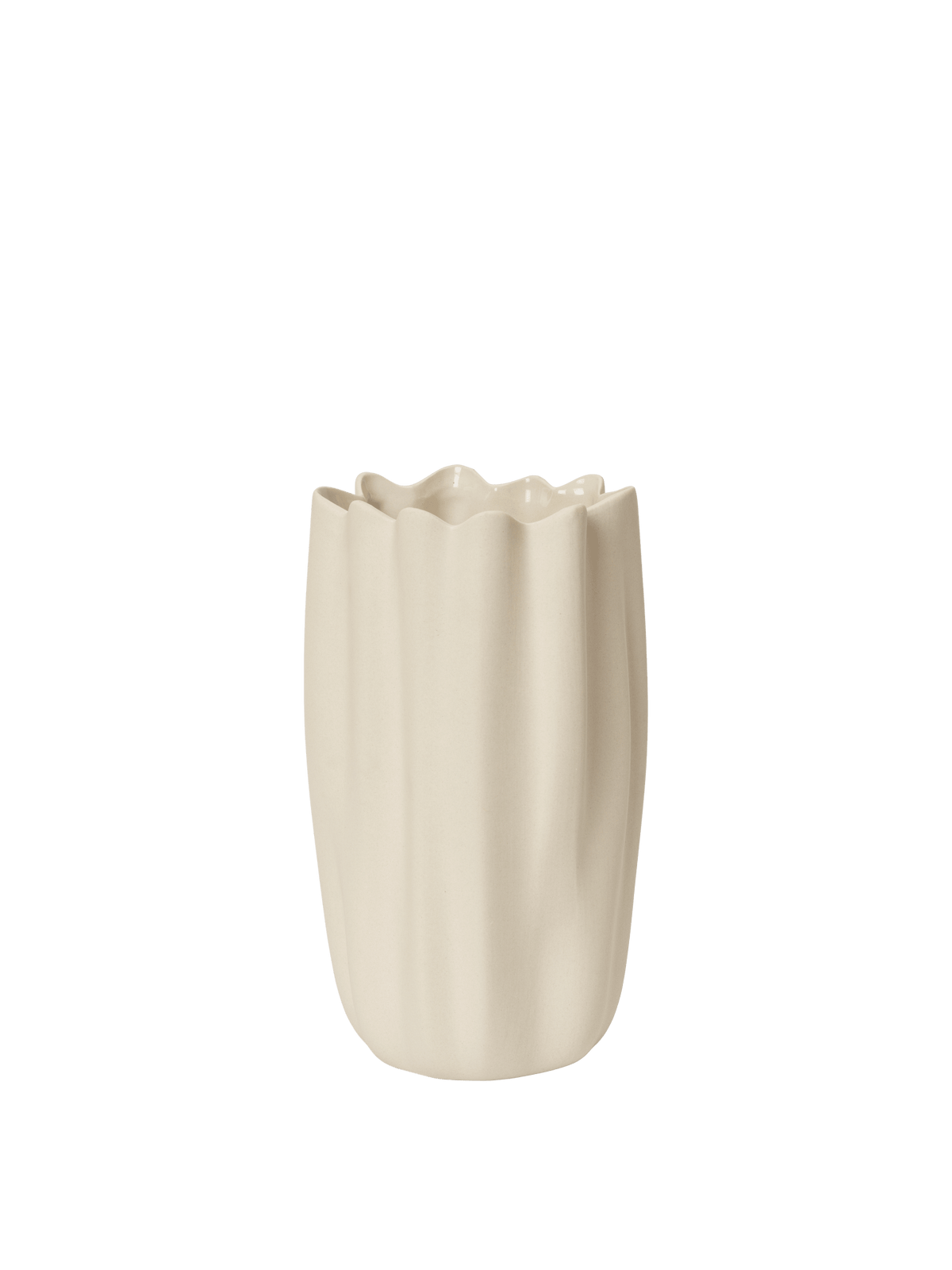 Vase en grès blanc cassé 13 x 14 x 23 cm Nium - Ferm Living - The Cool Republic