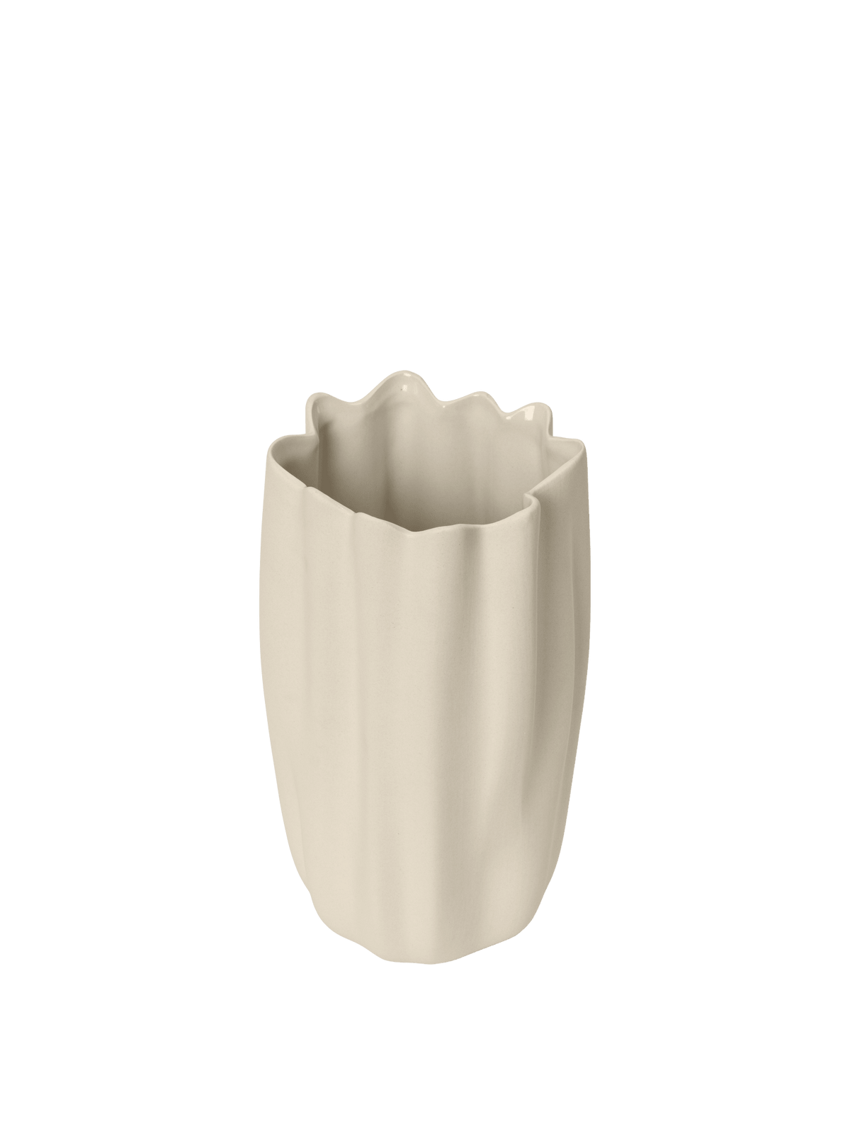 Vase en grès blanc cassé 13 x 14 x 23 cm Nium - Ferm Living - The Cool Republic