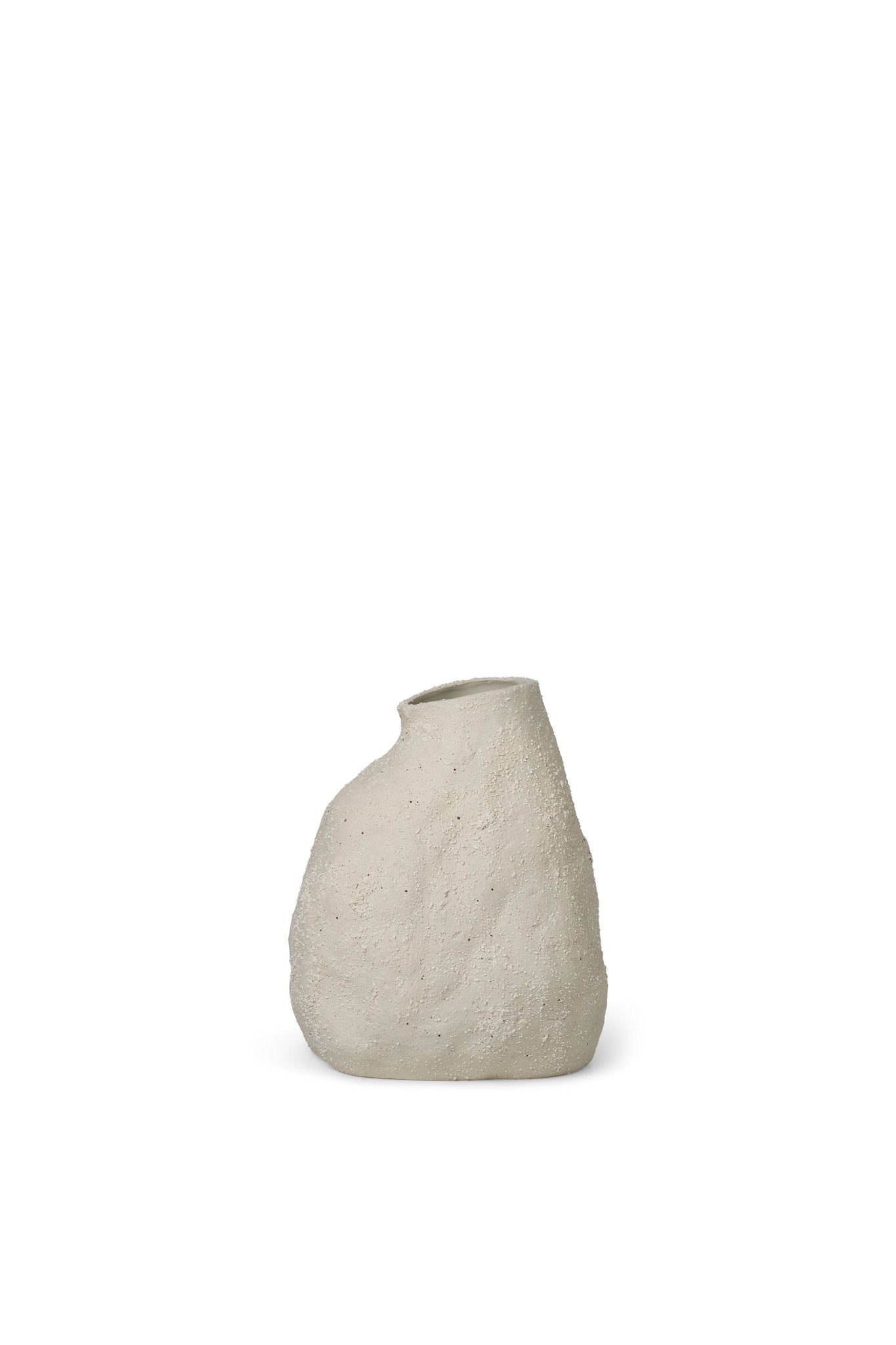 Vase en grès émaillé blanc cassé 25x21x36cm Vulca - Ferm Living - The Cool Republic