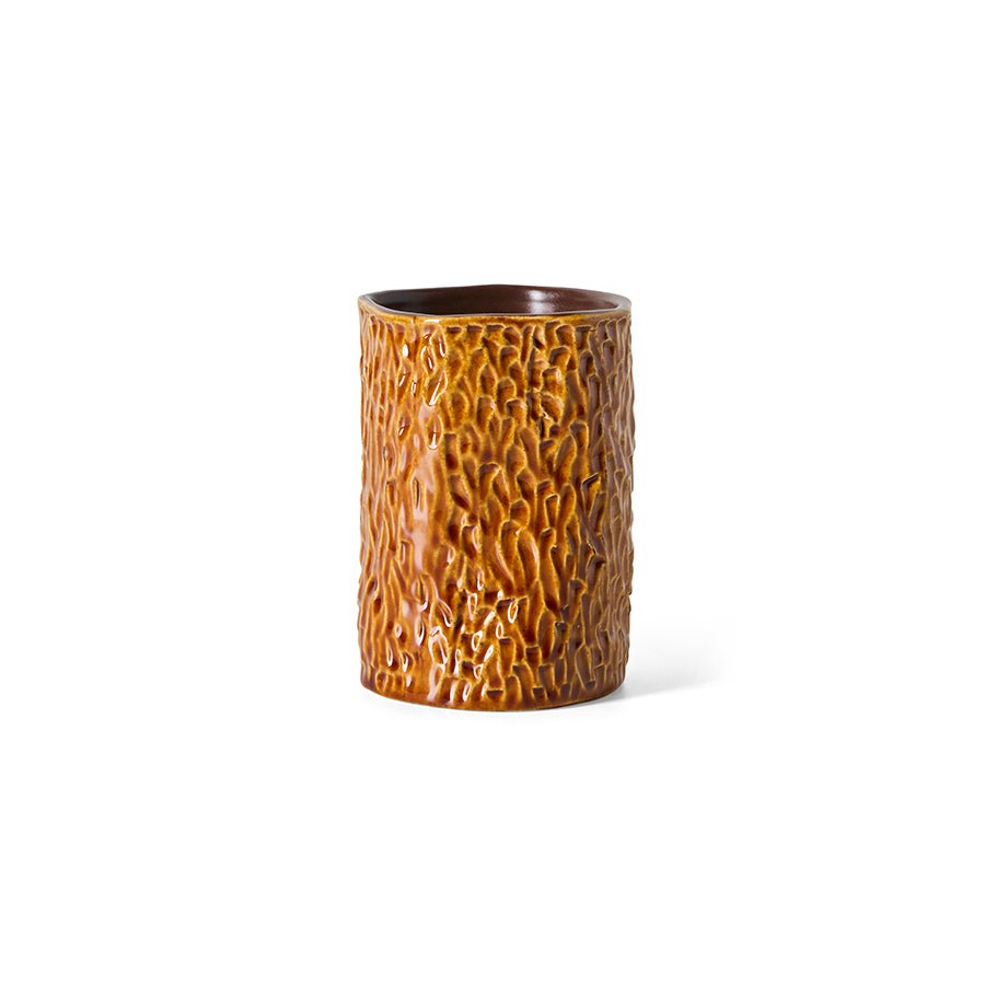 Vase en grès marron 9x12cm Rugged - HKliving - The Cool Republic