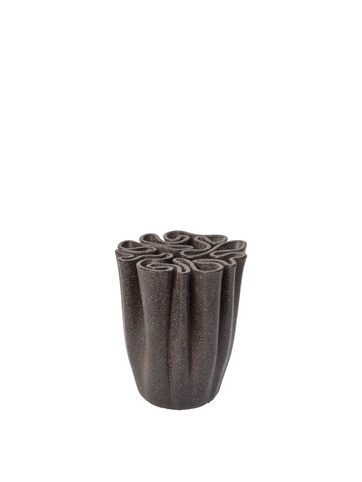 Vase en grès marron foncé 15 x 18 cm Dedali - Ferm Living - The Cool Republic