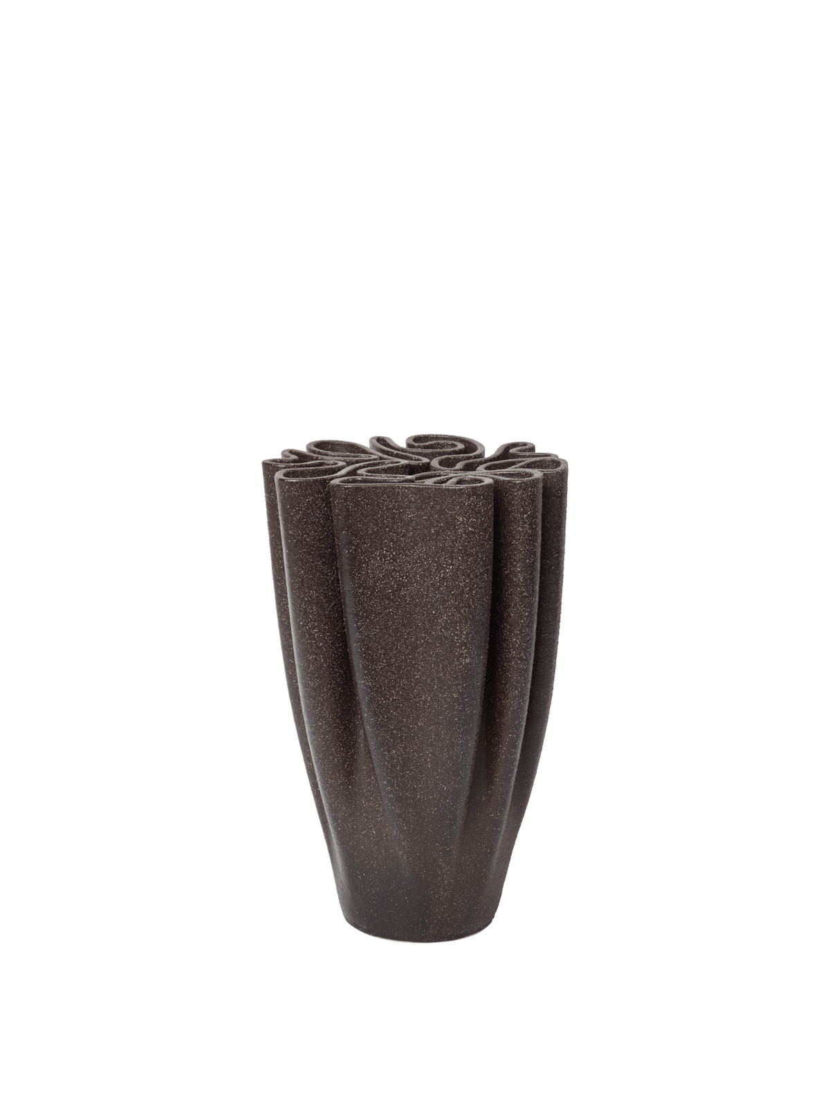 Vase en grès marron foncé 17 x 25,5 cm Dedali - Ferm Living - The Cool Republic