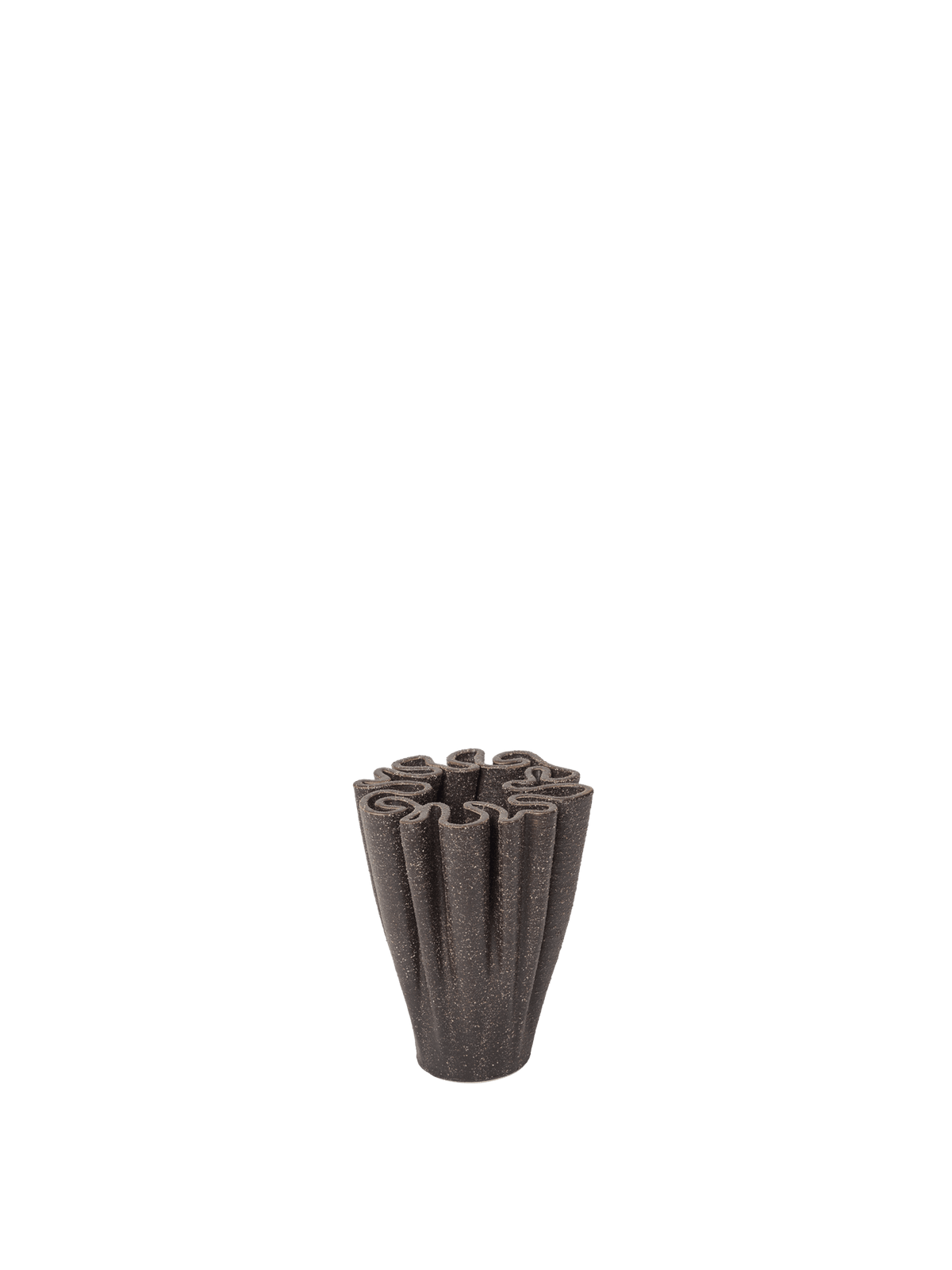 Vase en grès marron foncé 8 x 11 cm Dedali - Ferm Living - The Cool Republic