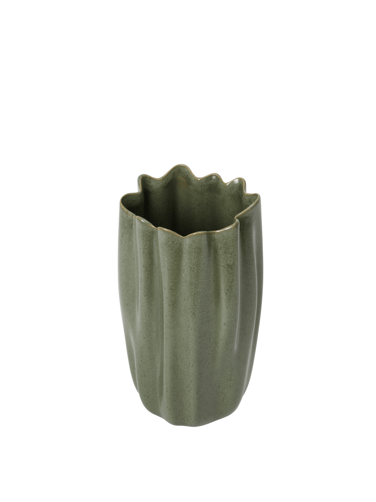 Vase en grès vert sauge 13 x 14 x 23 cm Nium - Ferm Living - The Cool Republic