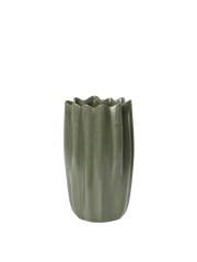 Vase en grès vert sauge 13 x 14 x 23 cm Nium - Ferm Living - The Cool Republic