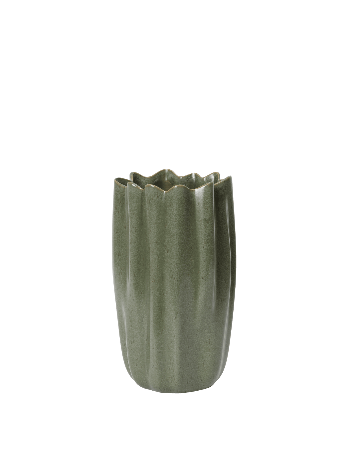 Vase en grès vert sauge 13 x 14 x 23 cm Nium - Ferm Living - The Cool Republic