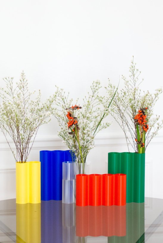 Vase en plastique recyclé orange 11x6x18cm Alvaro - WARREN ET LAETICIA - The Cool Republic