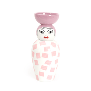 Vase en porcelaine avec couvercle rose 17.2 x 41.6 cm Le Canopie Luna - Seletti - The Cool Republic