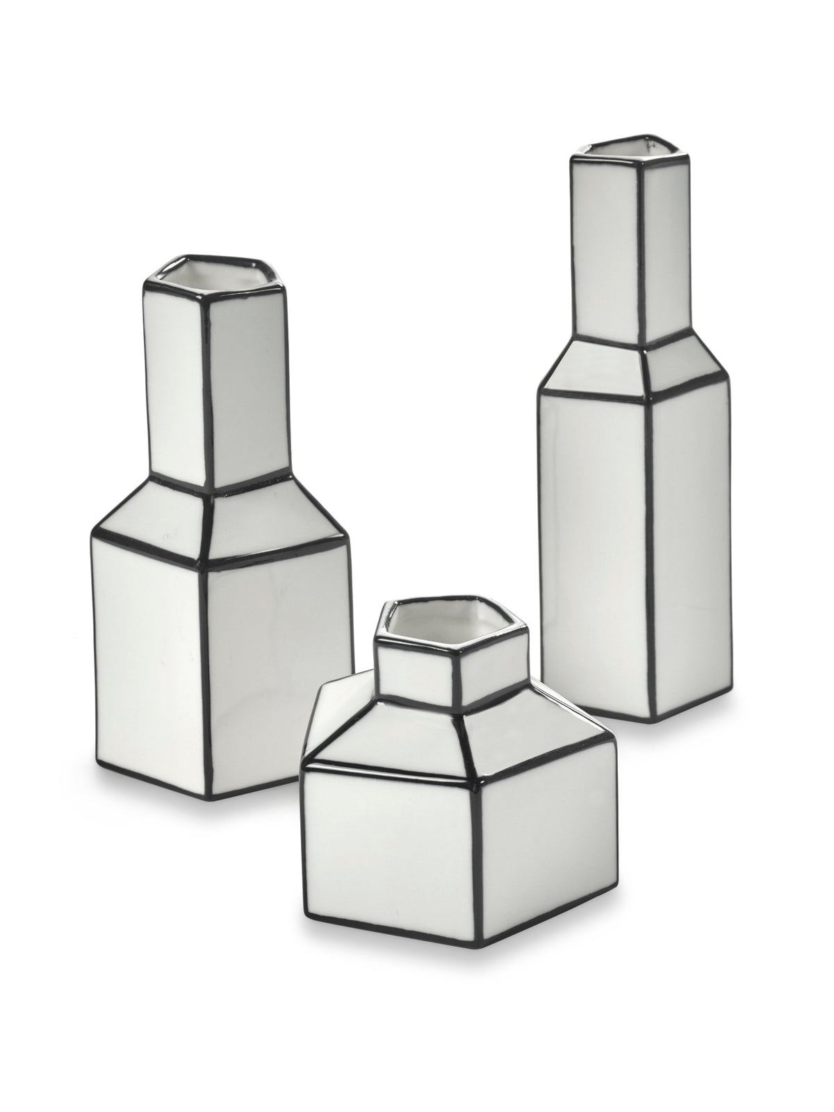Vase en porcelaine blanc et noir 4,8x13,8cm Carte Blanche - Serax - The Cool Republic