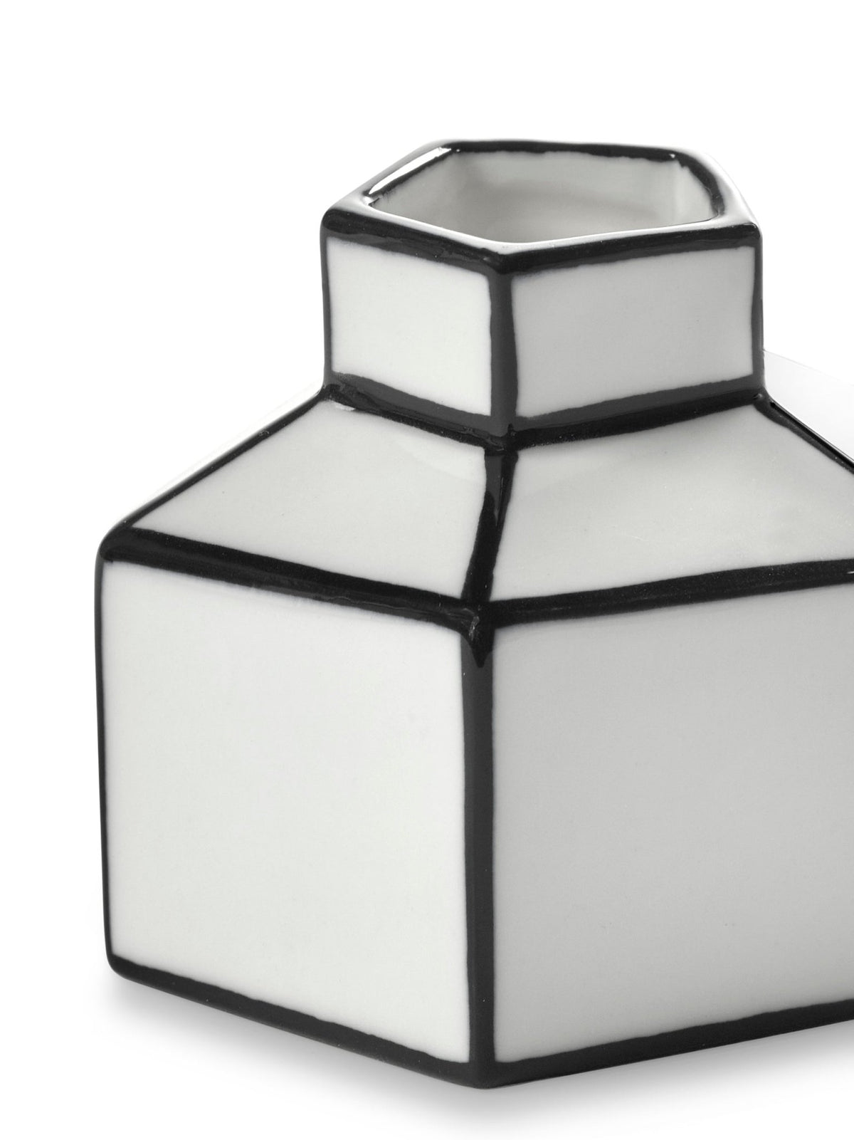 Vase en porcelaine blanc et noir 7,3x6,5cm S Carte Blanche - Serax - The Cool Republic