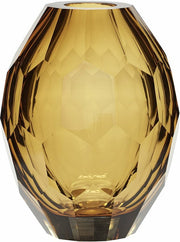 Vase en verre à facettes ambré Facet - Hübsch - The Cool Republic