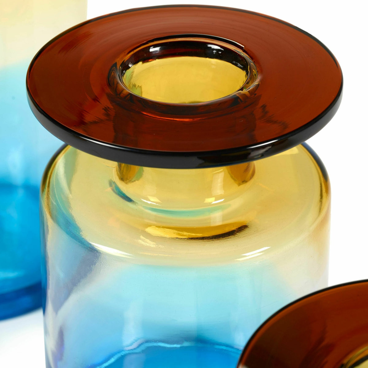 Vase en verre bleu et ambre 40 cm Wind & Fire - Serax - The Cool Republic