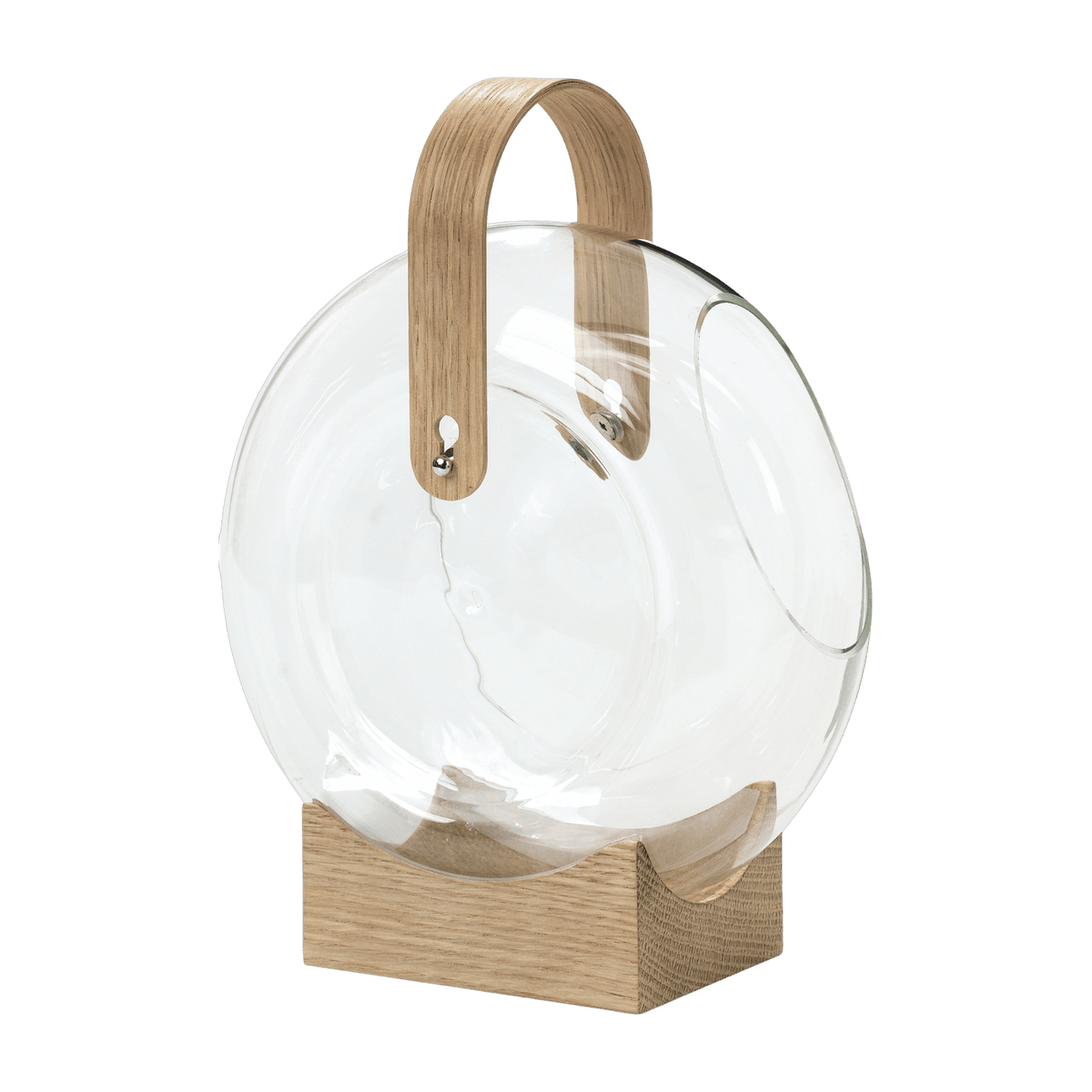 Vase en verre et bois Handle - Mater - The Cool Republic