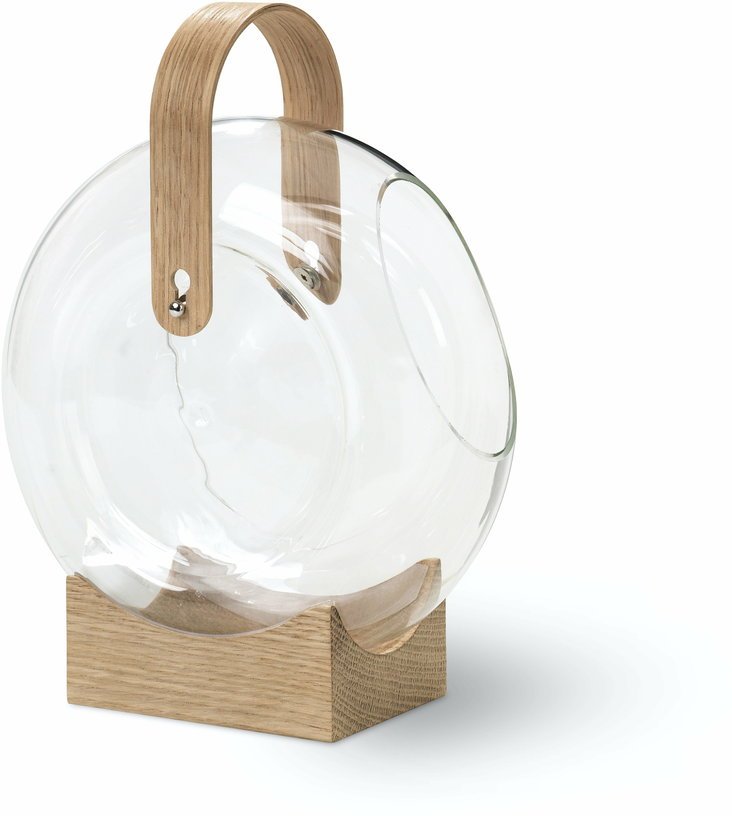 Vase en verre et bois Handle - Mater - The Cool Republic