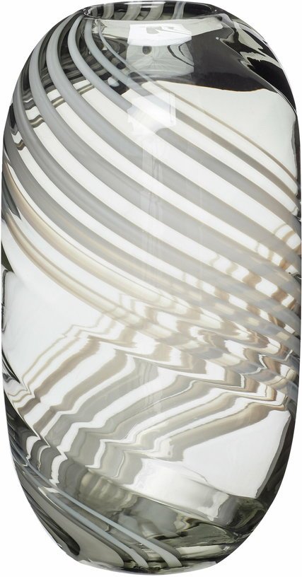 Vase en verre gris motif tourbillon 3L Swirl - Hübsch - The Cool Republic