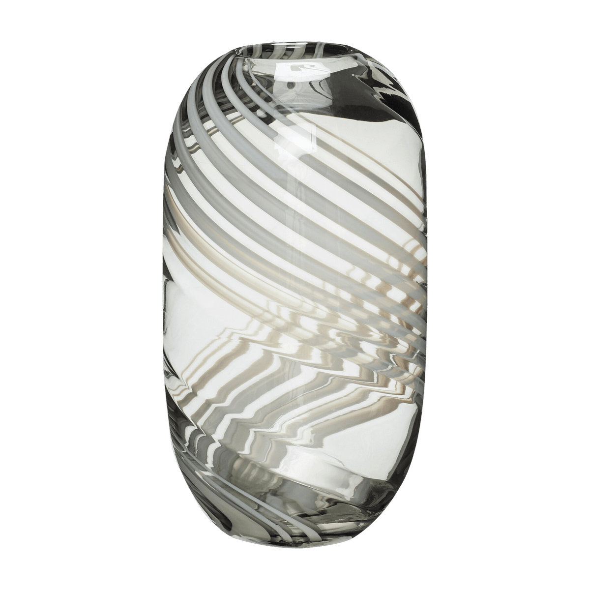 Vase en verre gris motif tourbillon 3L Swirl - Hübsch - The Cool Republic