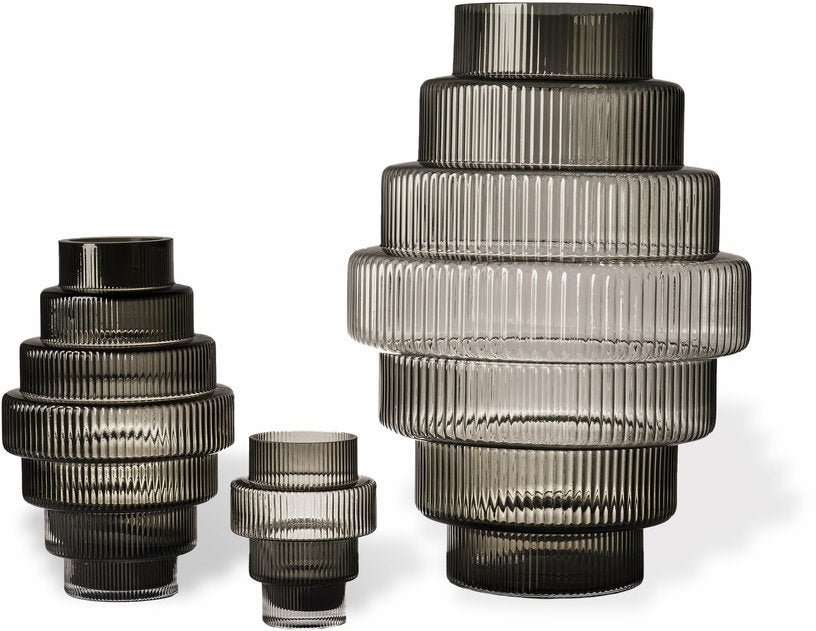 Vase en verre gris Steps - Pols Potten - The Cool Republic