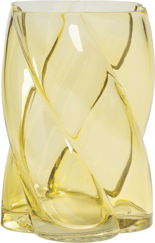 Vase en verre jaune 19 cm Marshmallow - &Klevering - The Cool Republic