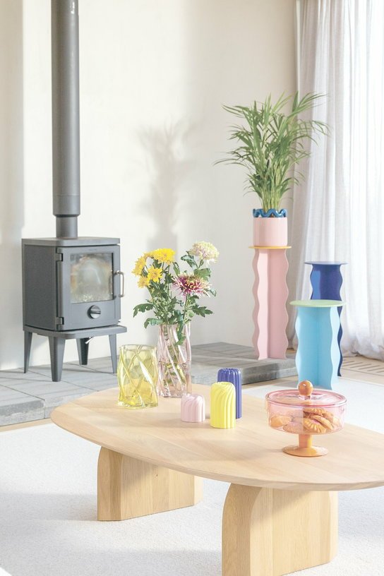 Vase en verre jaune 19 cm Marshmallow - &Klevering - The Cool Republic