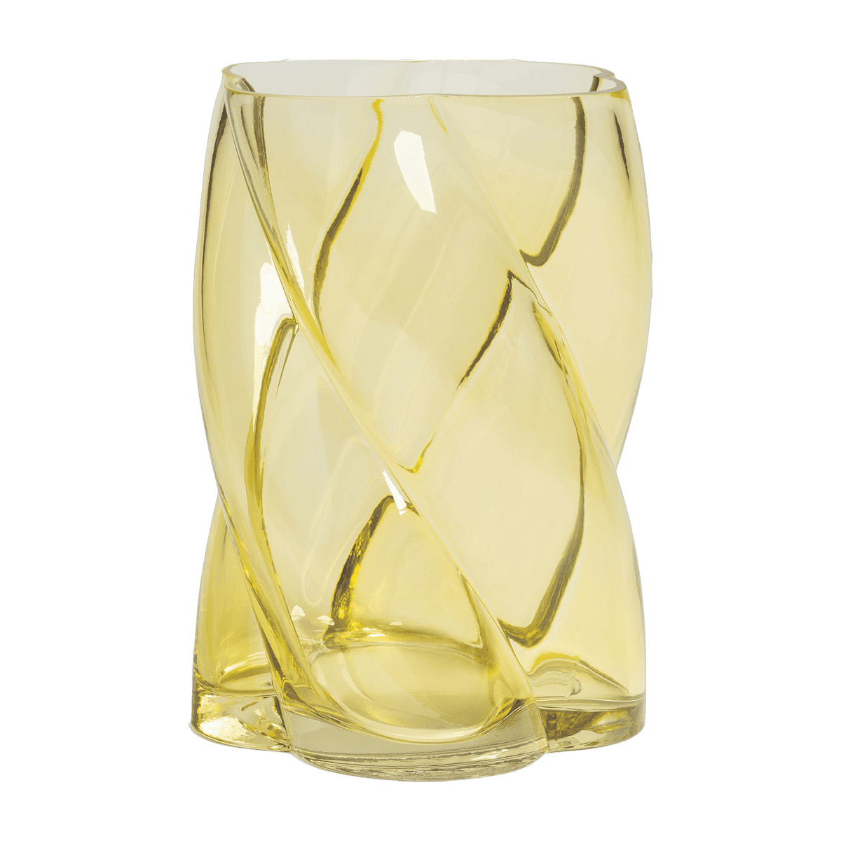 Vase en verre jaune 19 cm Marshmallow - &Klevering - The Cool Republic